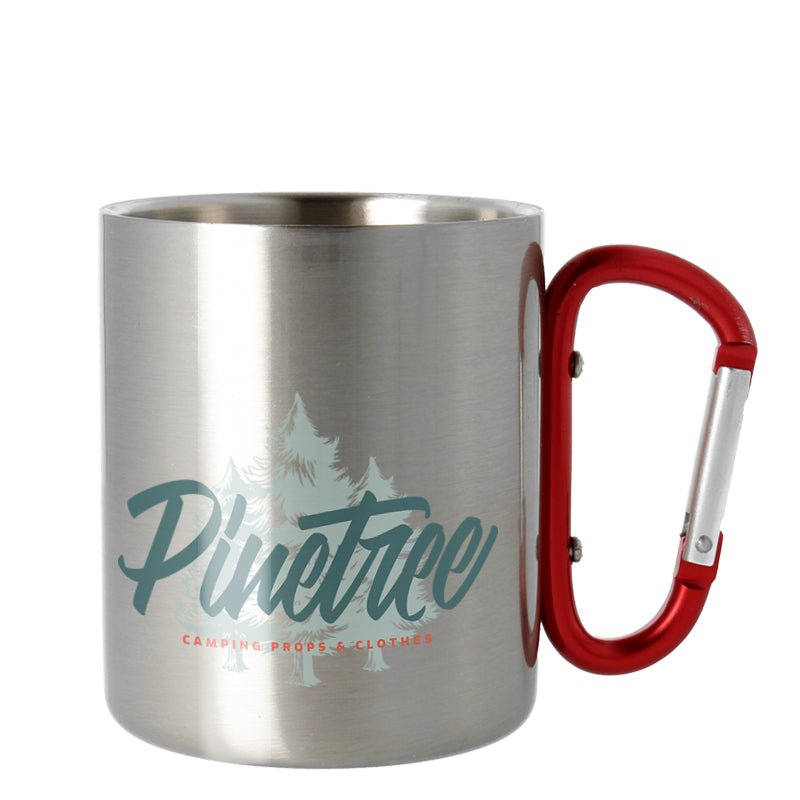 Edelstahltasse klein mit Karabiner - Drucksaal