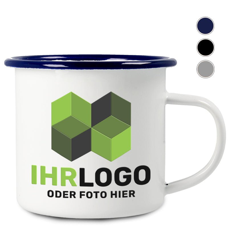 Emaillebecher in versch. Farben - Drucksaal