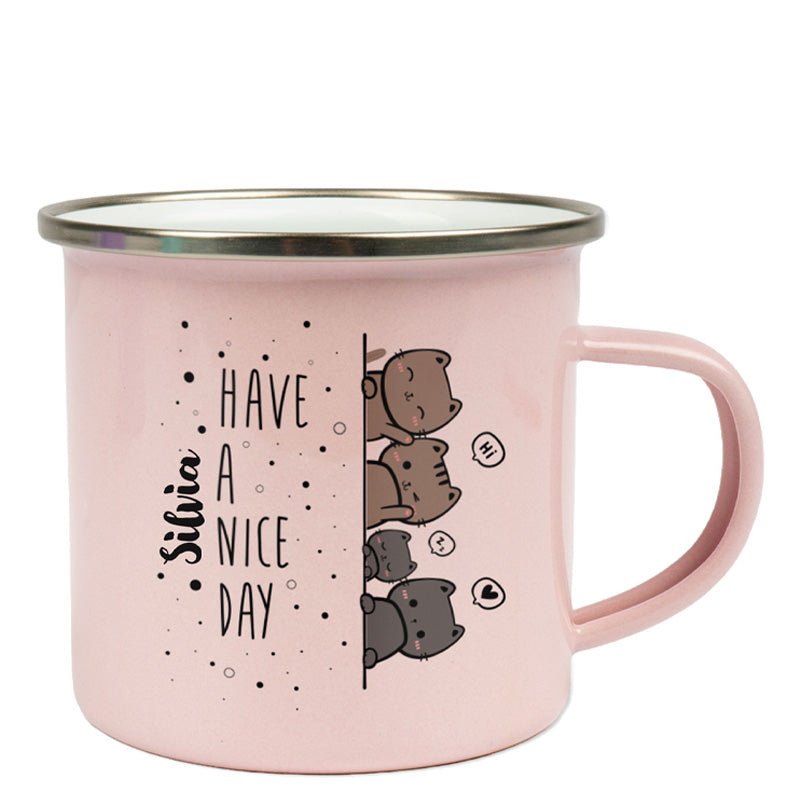 Emailletasse in attraktiven Pastellfarben - Drucksaal