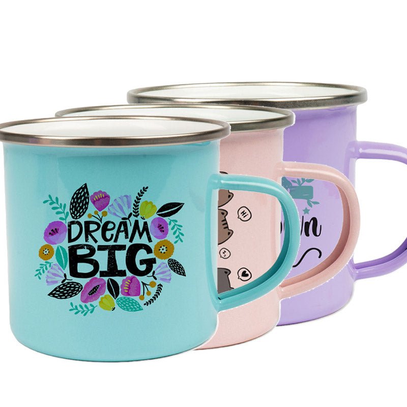 Emailletasse in attraktiven Pastellfarben - Drucksaal