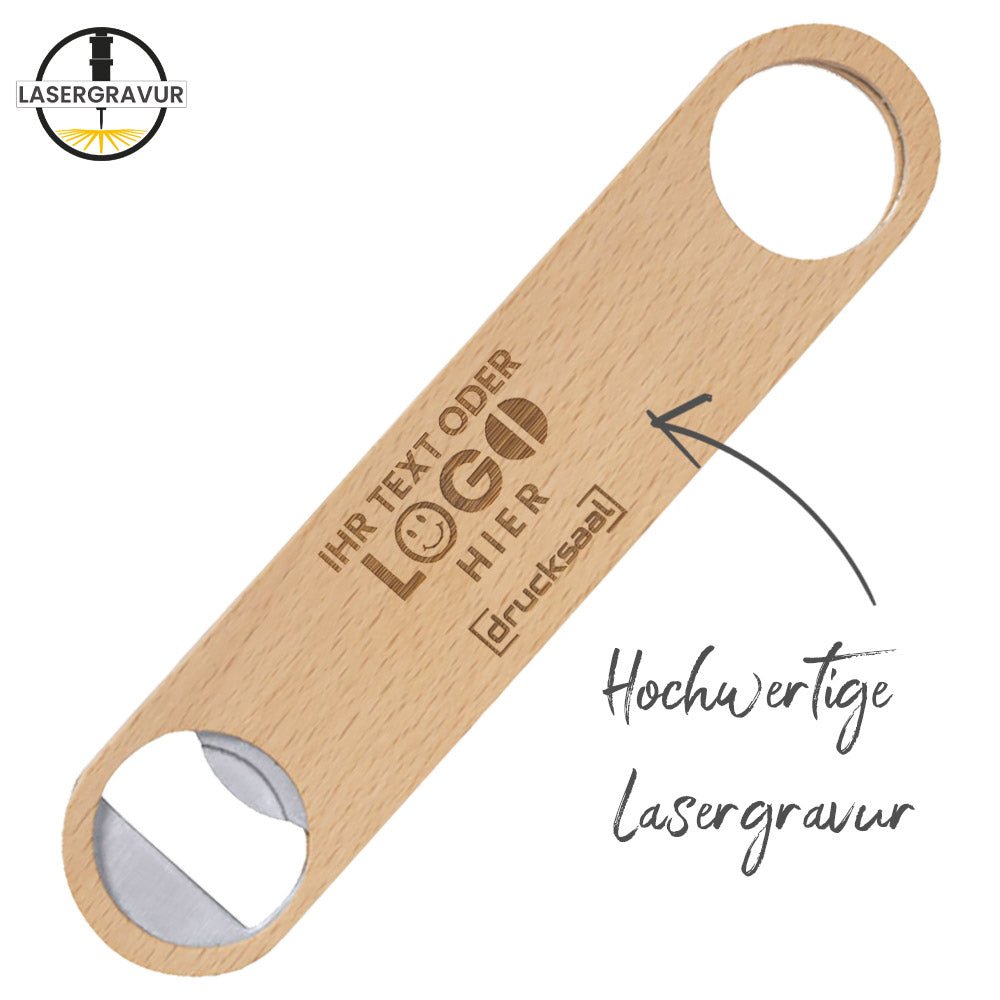 Flaschenöffner, Kapselheber aus Buchenholz - Drucksaal