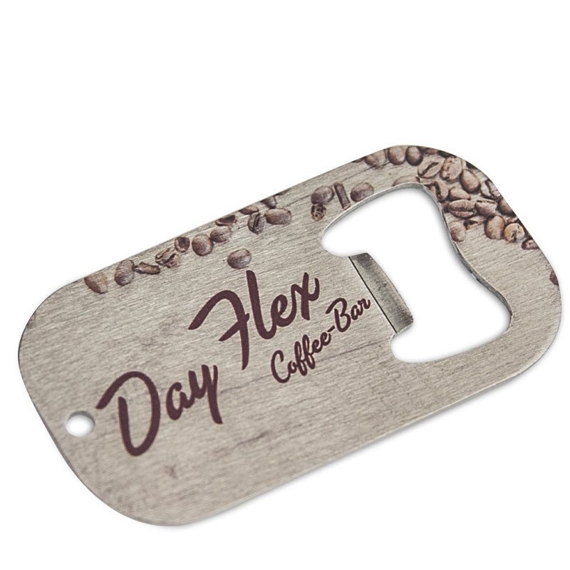 Flaschenöffner Zazu klein aus Edelstahl, silber - Drucksaal