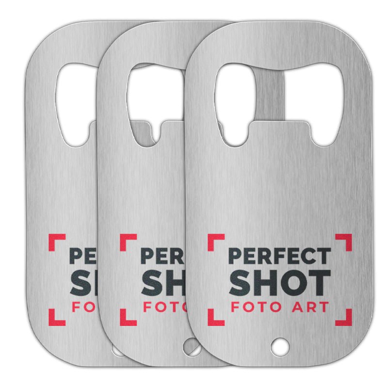 Flaschenöffner Zazu klein aus Edelstahl, silber - Drucksaal