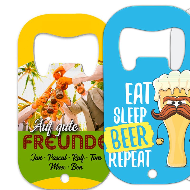 Flaschenöffner Zazu klein aus Edelstahl, weiß - Drucksaal