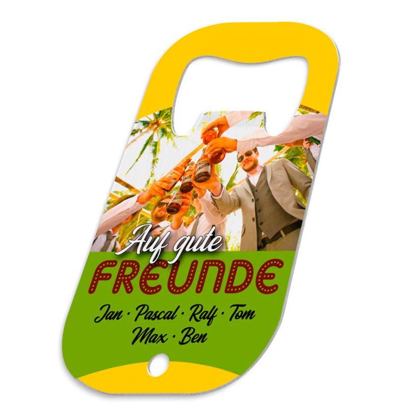 Flaschenöffner Zazu klein aus Edelstahl, weiß - Drucksaal