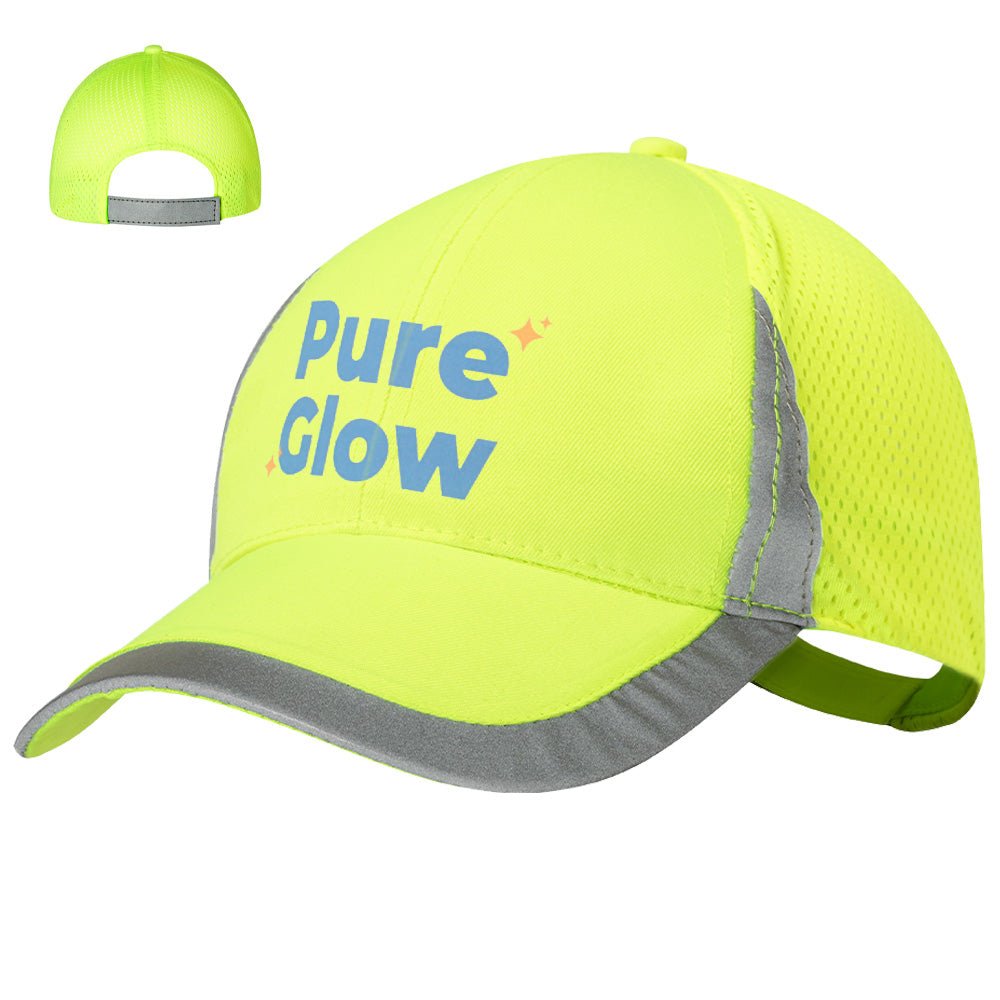 Fluoreszierende Sport - und Arbeitsmütze/ Basecap in Neongelb - Drucksaal