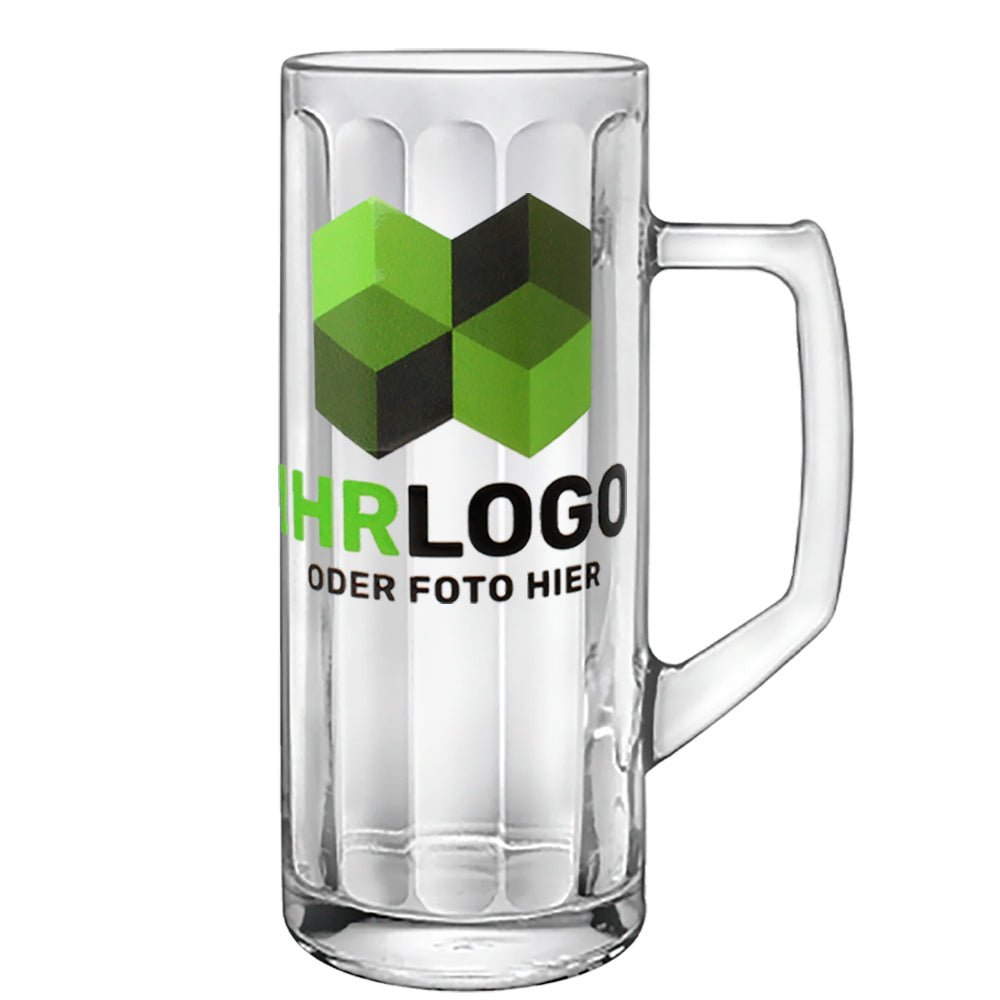 Foto und Logo Glasseidel, Glaskrug 0,5 ltr - Drucksaal