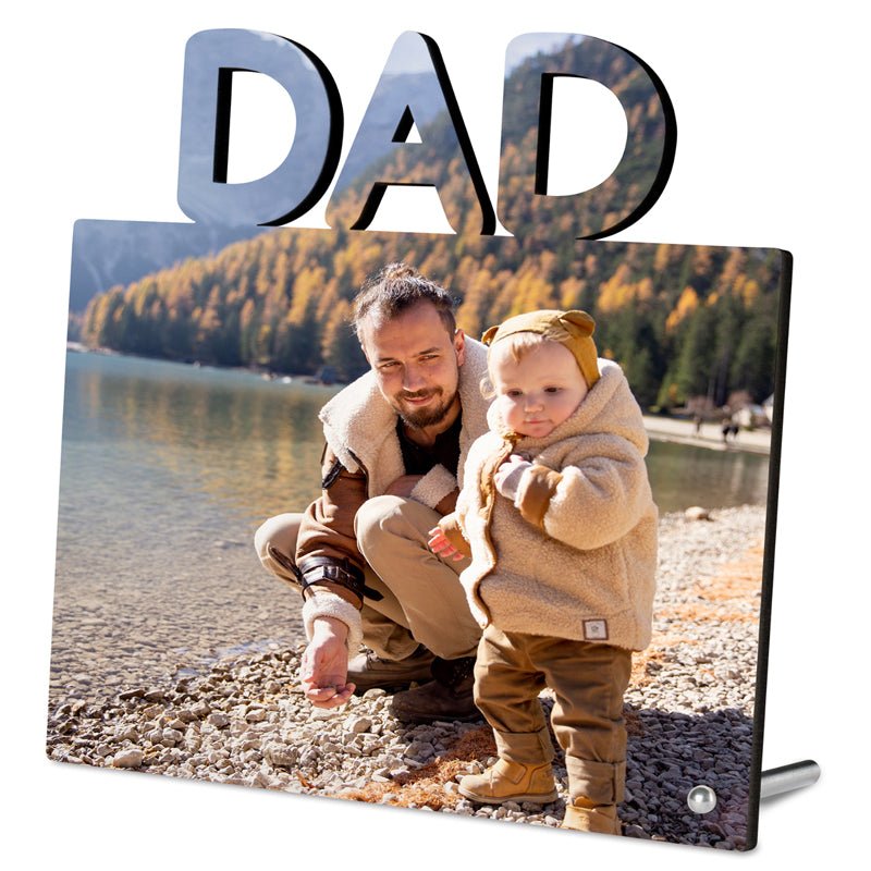 Fotoaufsteller mit Schriftzug DAD - Drucksaal