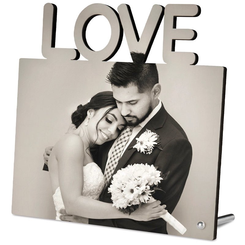 Fotoaufsteller mit Schriftzug Love - Drucksaal