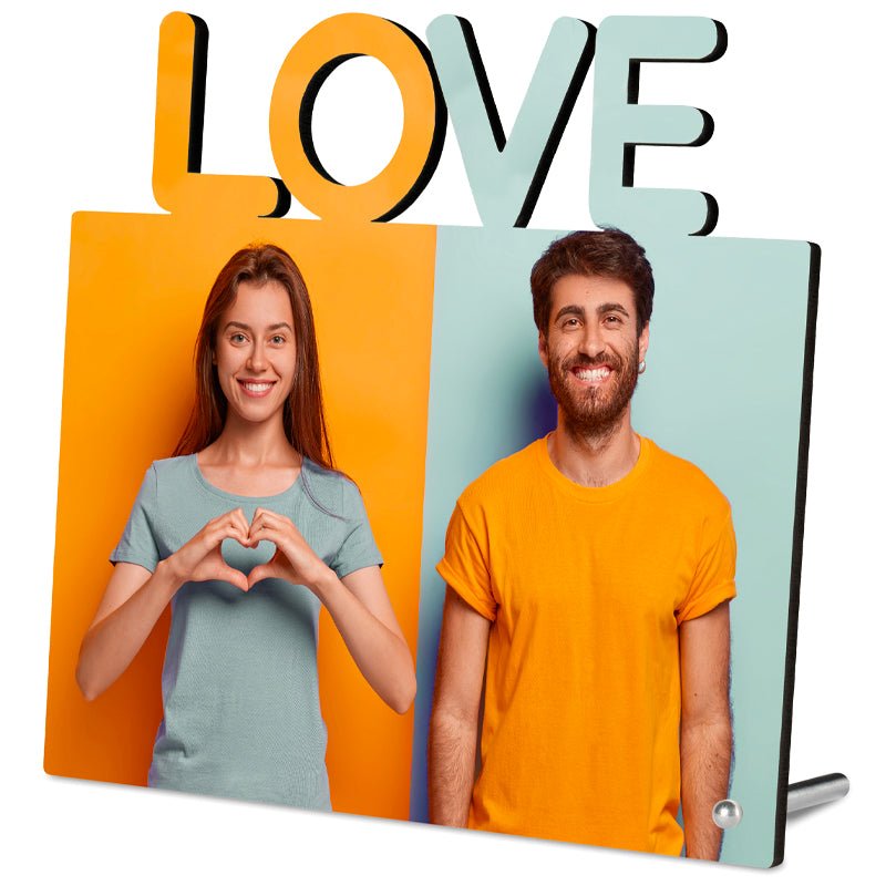 Fotoaufsteller mit Schriftzug Love - Drucksaal