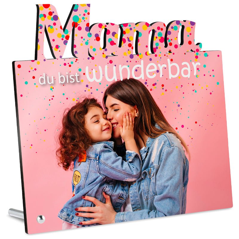 Fotoaufsteller mit Schriftzug Mama - Drucksaal
