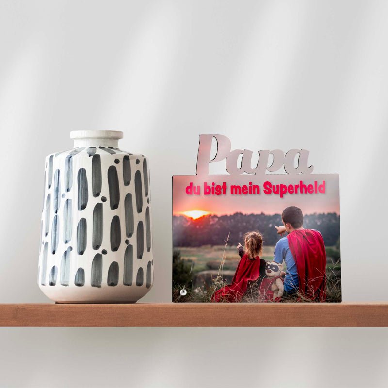 Fotoaufsteller mit Schriftzug Papa - Drucksaal