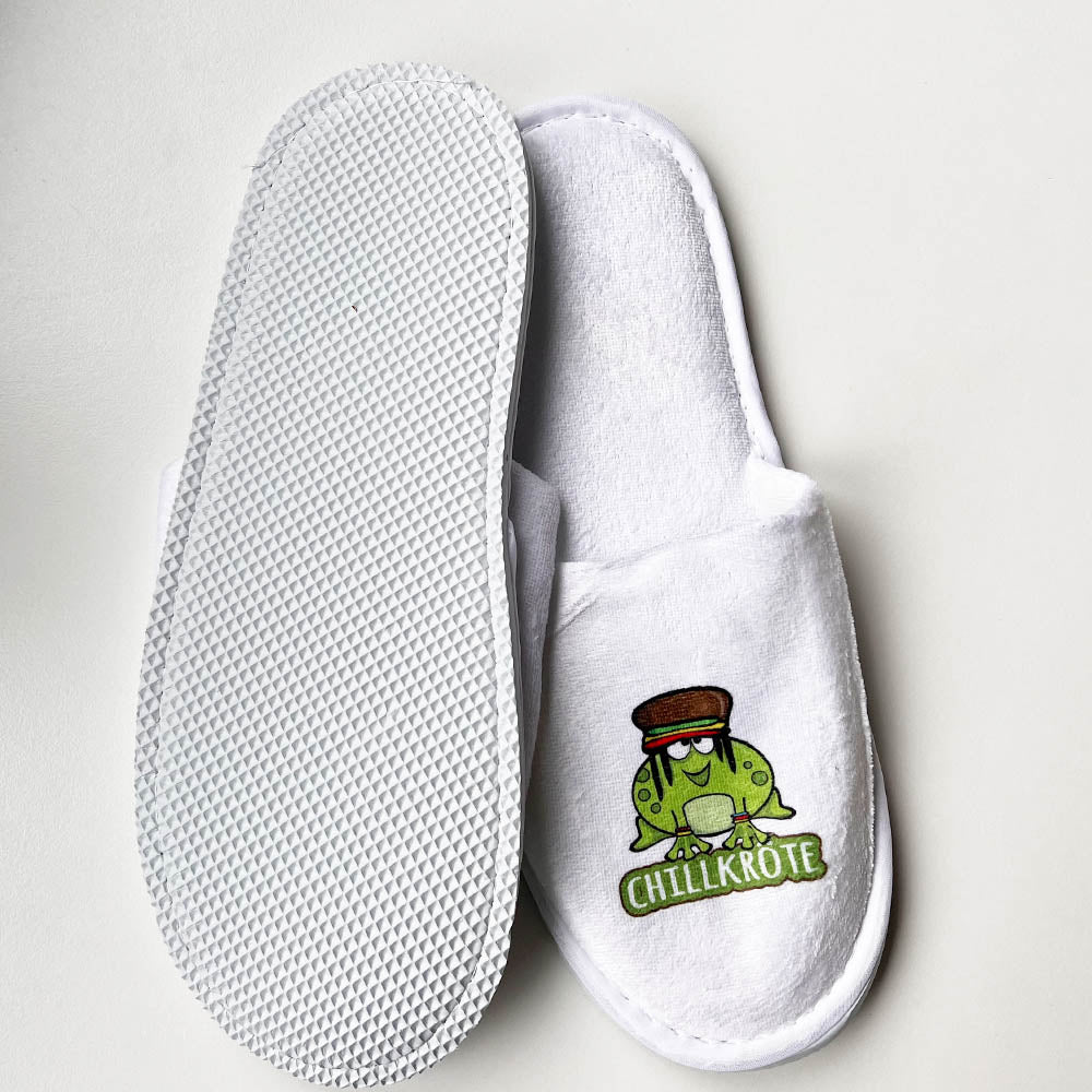 Frottee - Slipper  Rückseite rutschfeste Gummisohle