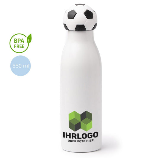 Fußball Trinkflasche aus Edelstahl 550 ml - Drucksaal