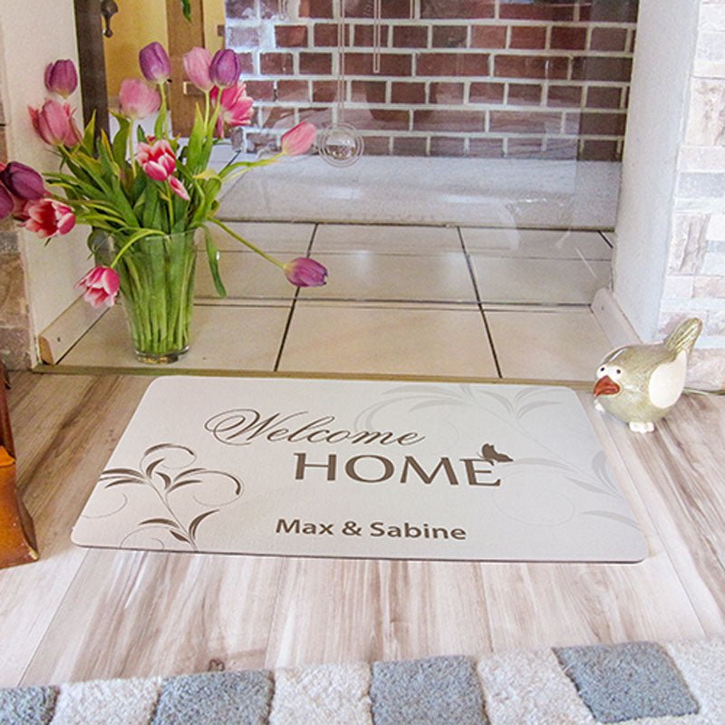 Fußmatte weiß mit Filzoberfläche 40 x 60 cm - Drucksaal