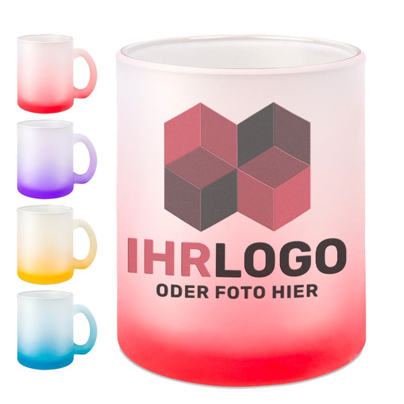Glastasse mit Farbverlauf, versch. Farben - Drucksaal
