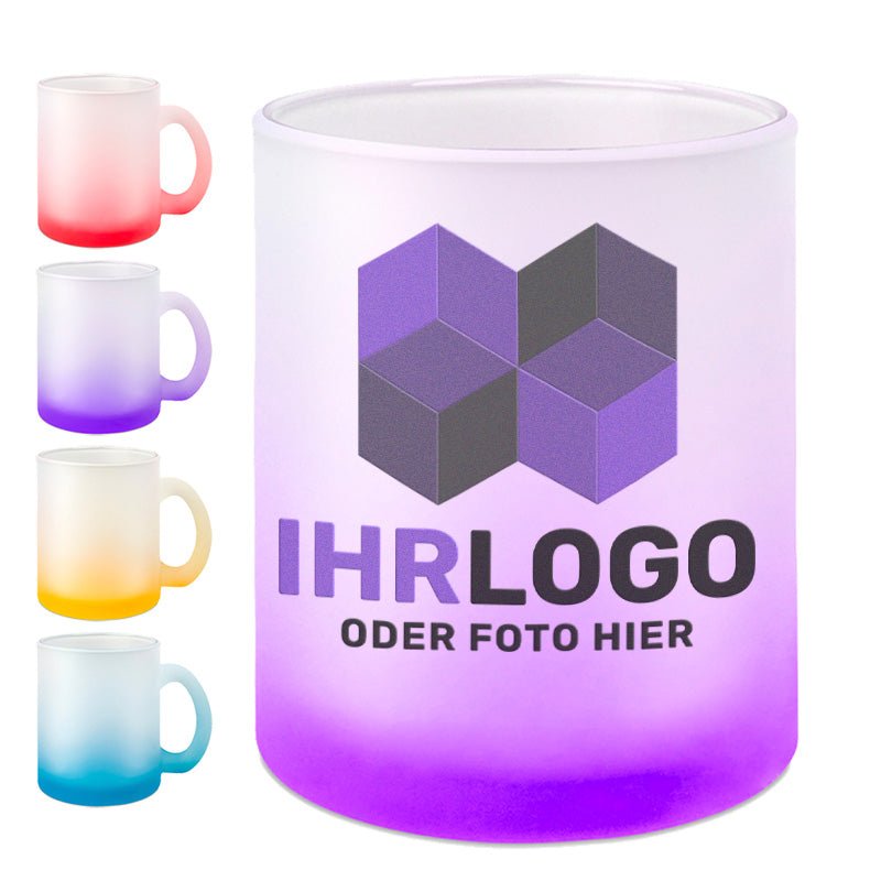 Glastasse mit Farbverlauf, versch. Farben - Drucksaal