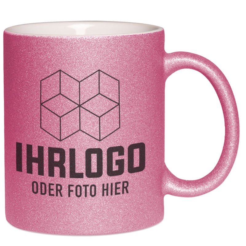 Glitzertasse mit Glitzerpartikeln, versch. Farben - Drucksaal