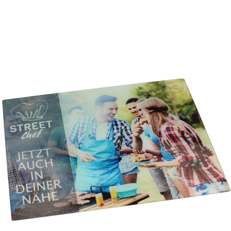 Großes Glasschneidebrett 28 x 39 cm - Drucksaal