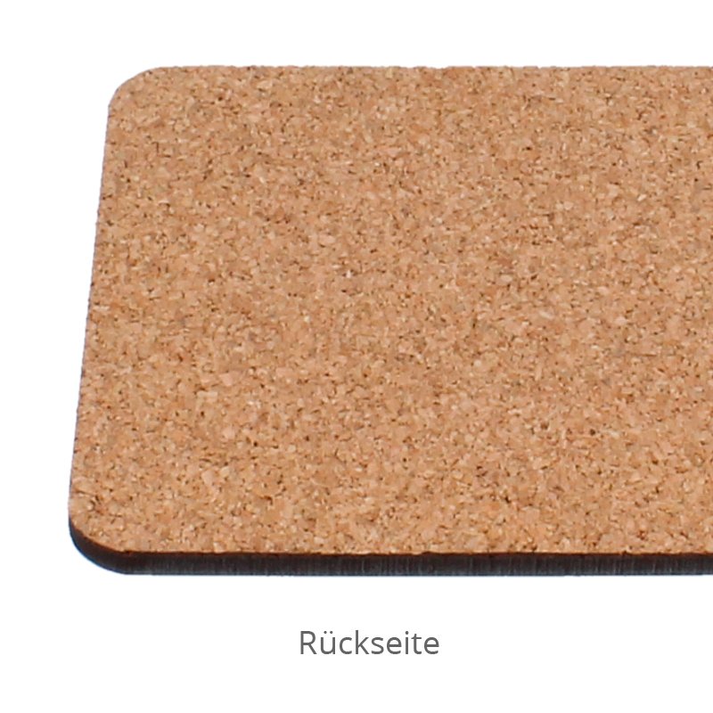 Hartfaser - Kork Untersetzer 9.5 x 9.5 cm - Drucksaal