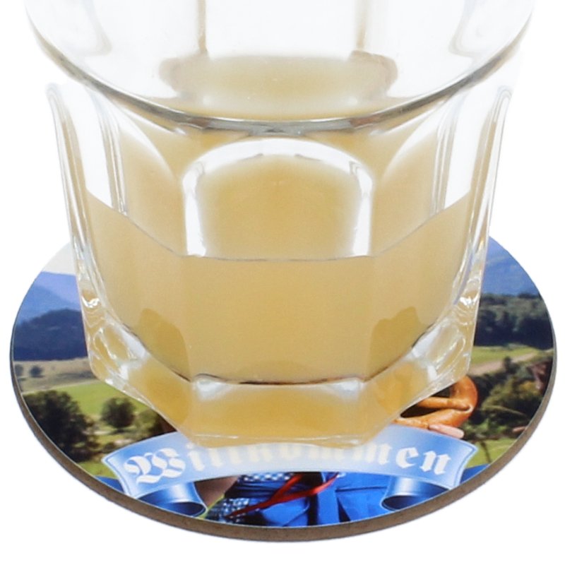 Hartfaser Untersetzer rund 9 x 9 cm - Drucksaal