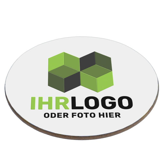 Hartfaser Untersetzer rund 9 x 9 cm - Drucksaal
