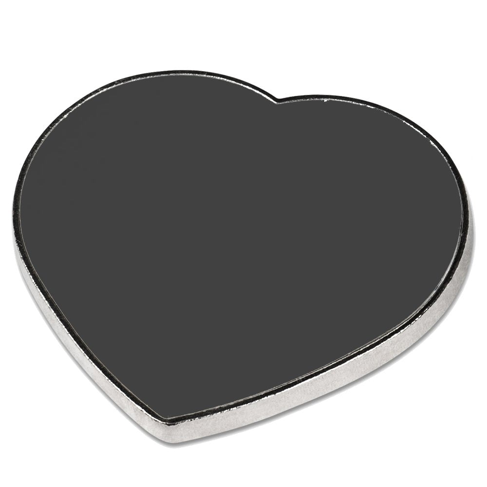 Herz Metallmagnet Silber mit bedruckbarem Einsatz - Drucksaal