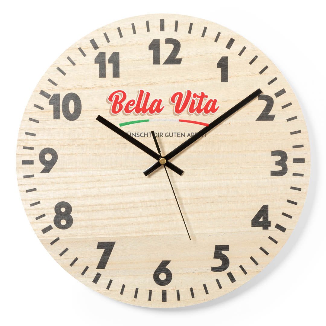 Holz - Wanduhr ø 32 cm - Drucksaal