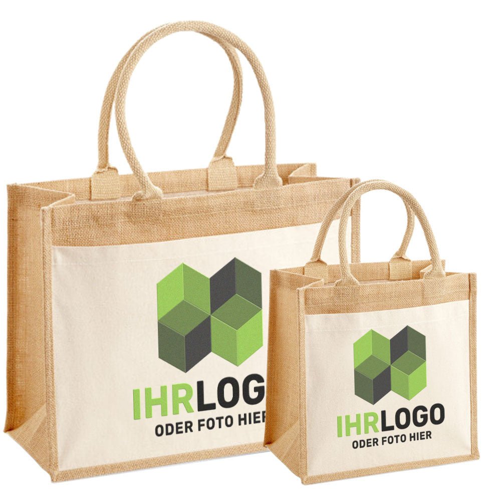 Jute Shopper - Cotton Pocket in 2 verschiedenen Größen erhältlich - Drucksaal