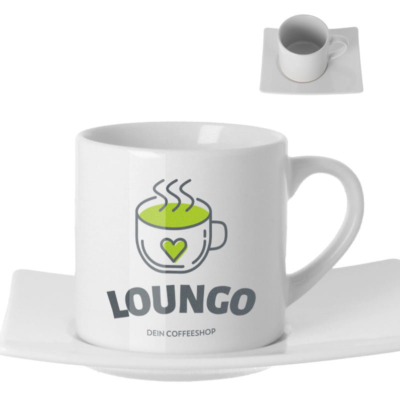 Kaffeetasse mit Unterteller Melange - Drucksaal