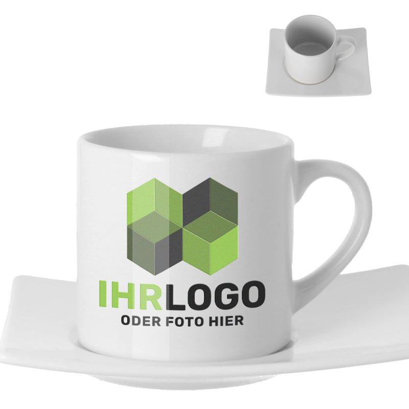 Kaffeetasse mit Unterteller Melange - Drucksaal