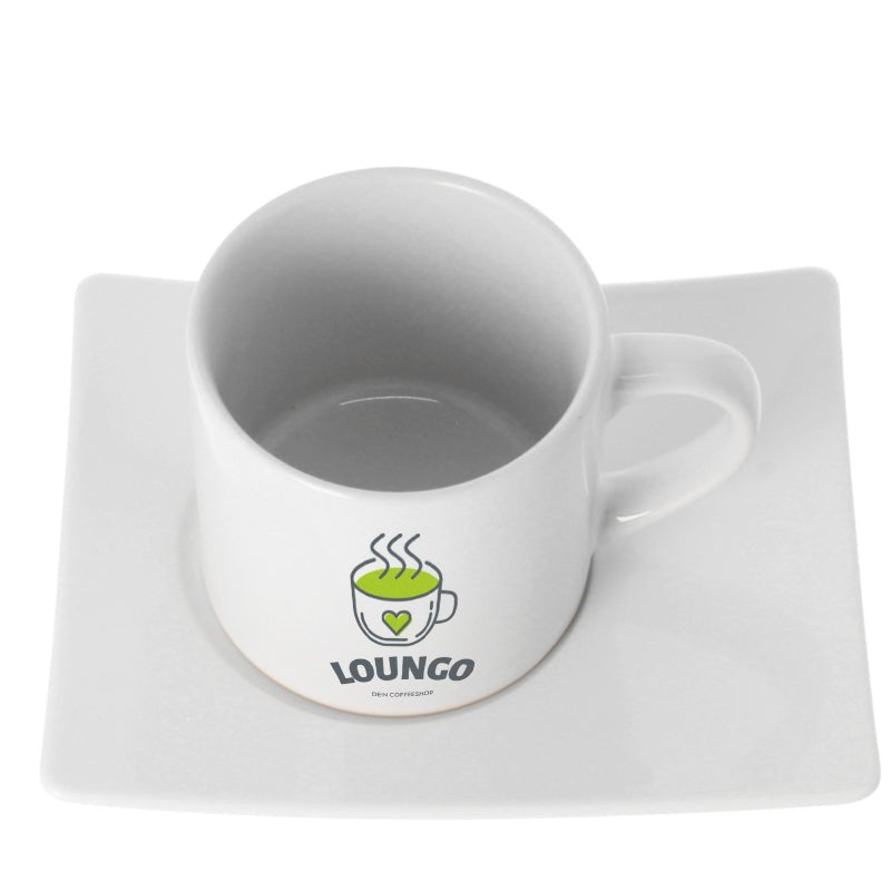 Kaffeetasse mit Unterteller Melange - Drucksaal