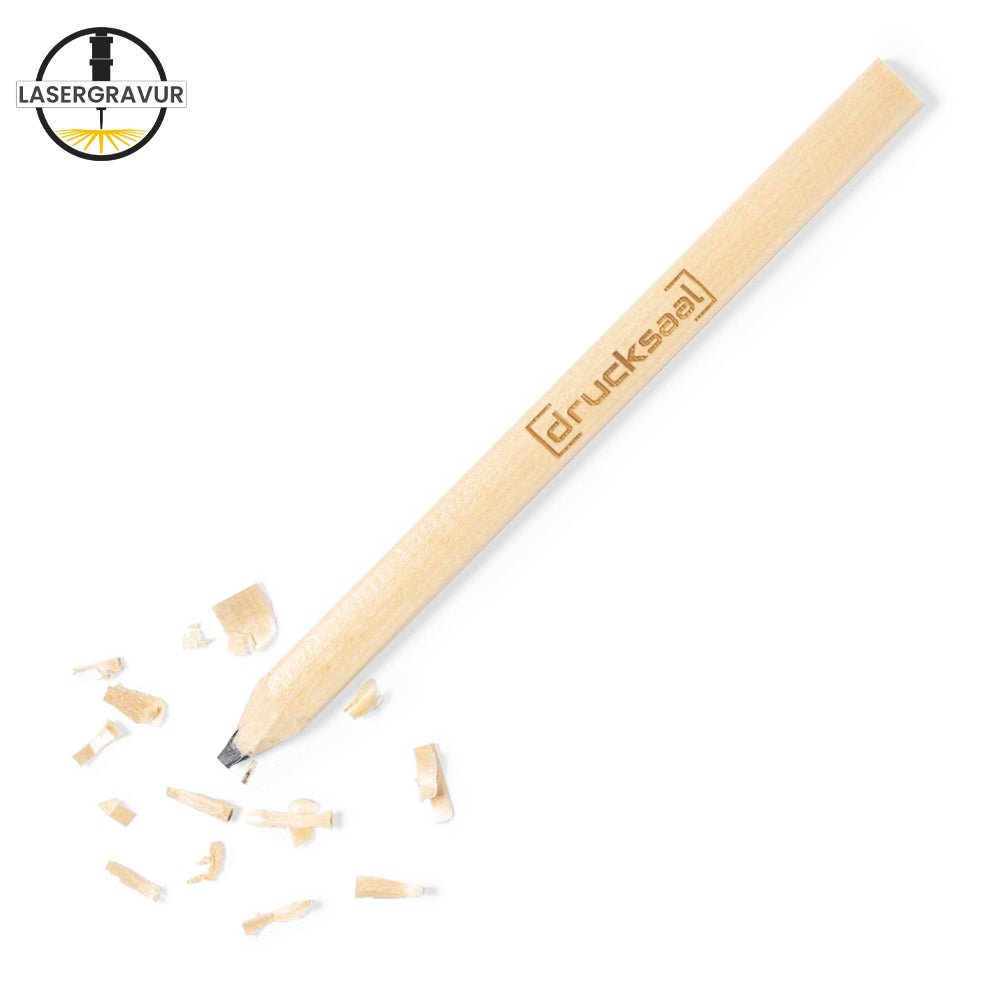 Klassischer Zimmermannsbleistift aus Naturholz, rechteckige Form - Drucksaal