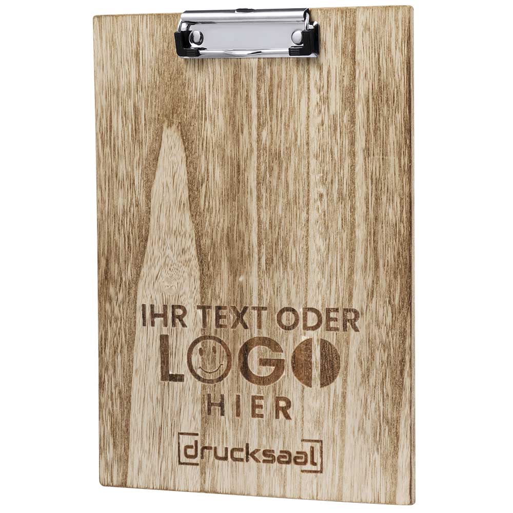 Klemmbrett aus weichem Holz, A4 - Format. - Drucksaal