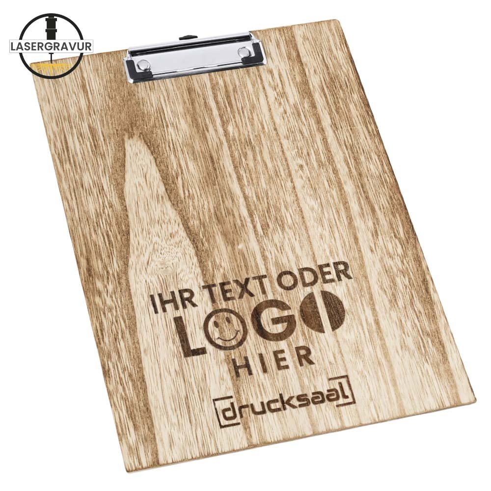 Klemmbrett aus weichem Holz, A4 - Format. - Drucksaal
