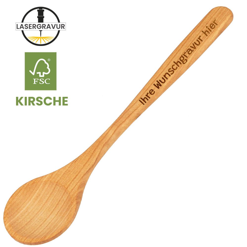 Kochlöffel aus FSC®-zertifiziertem Kirschholz geölt - 30 cm - Drucksaal