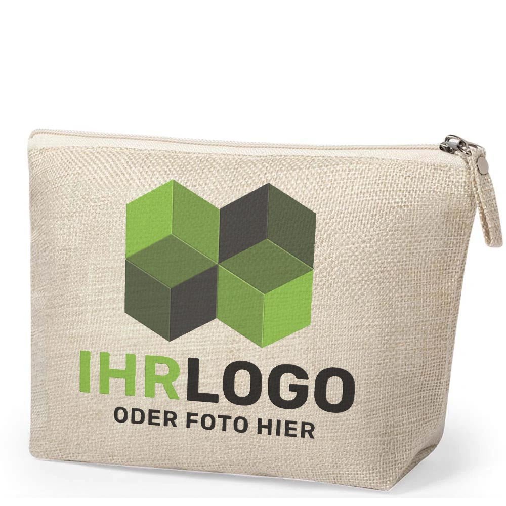 Kosmetiktasche Kreston in Natur/ Juteoptik - Drucksaal