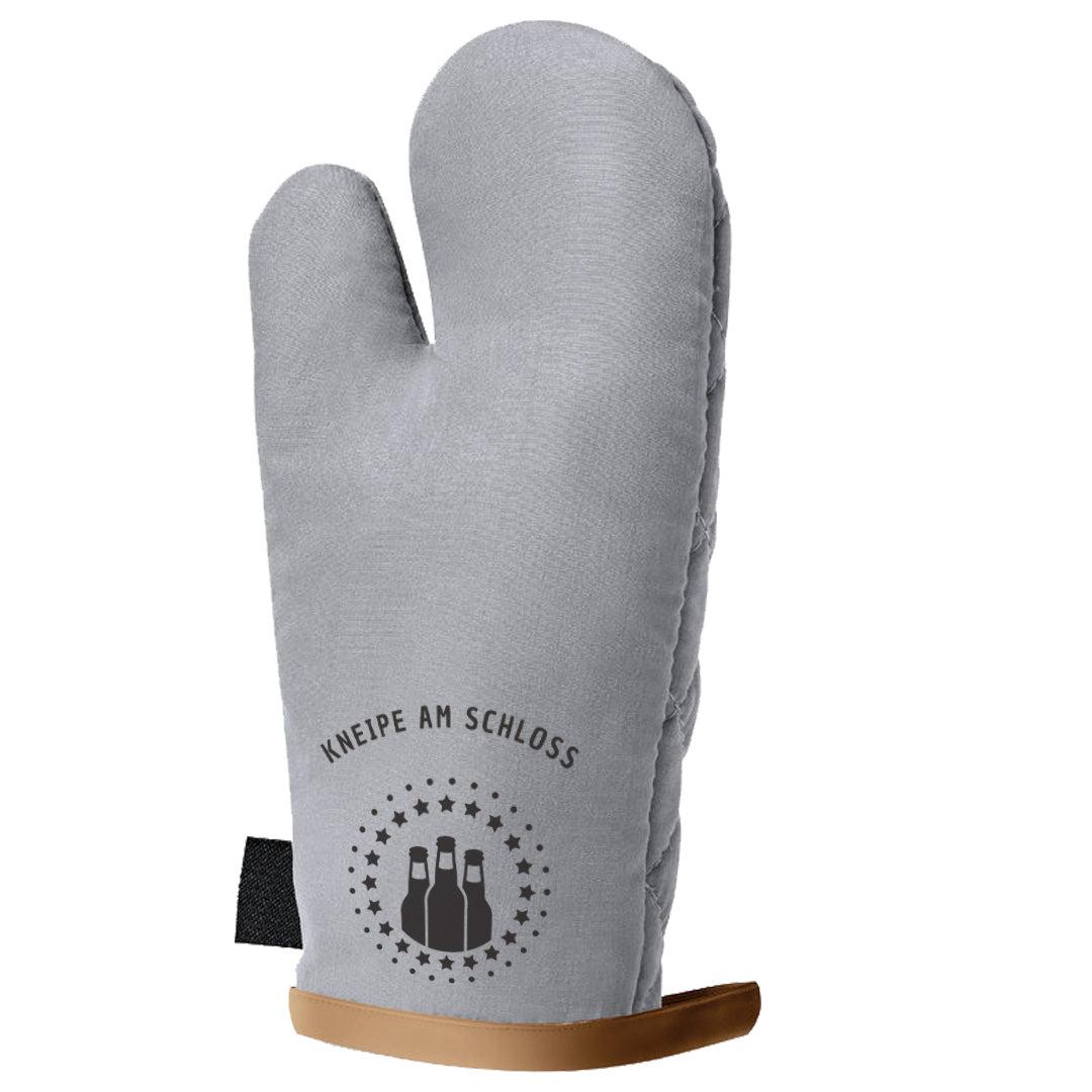 Küchenhandschuh/ Grillhandschuh in grau aus RPET - Drucksaal