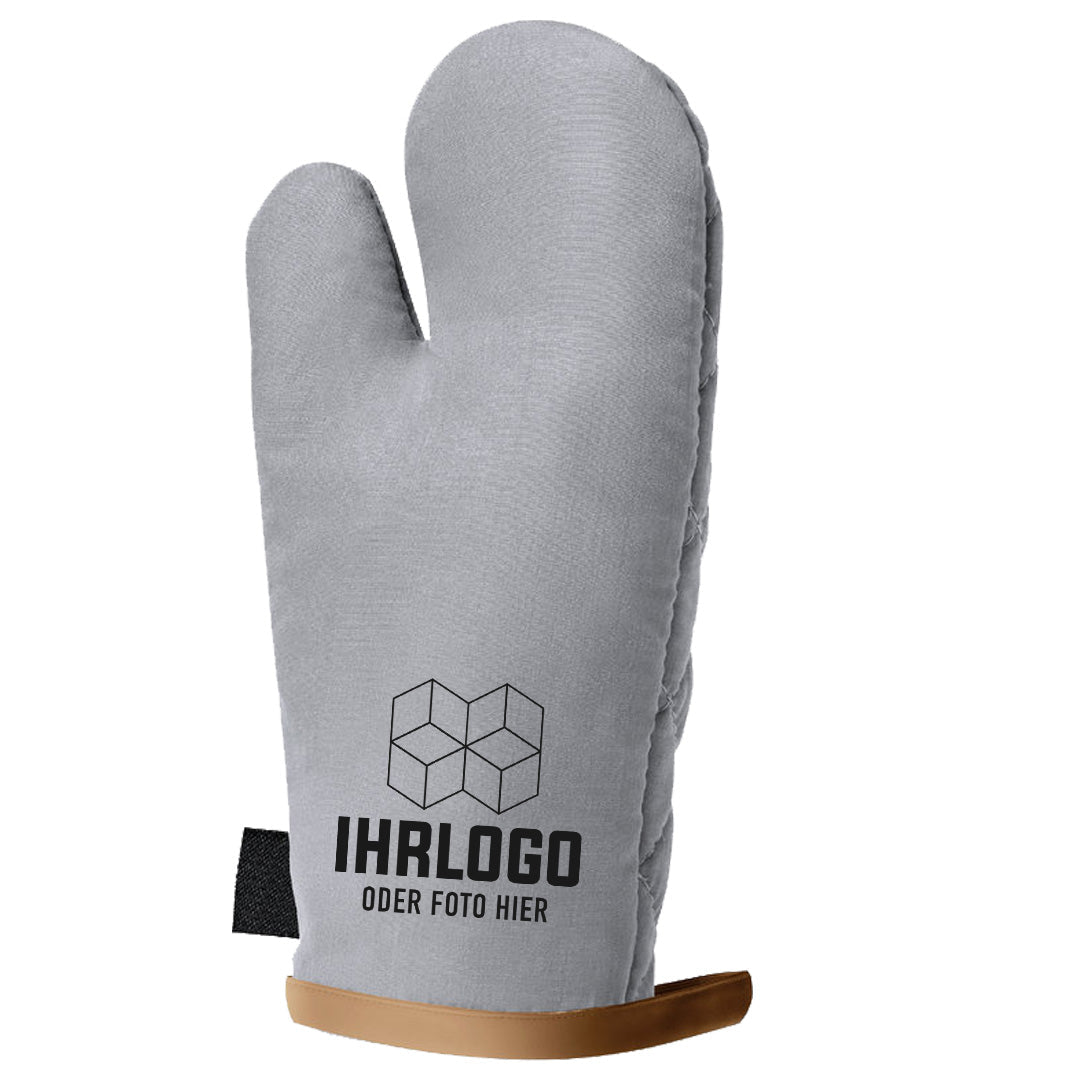 Küchenhandschuh/ Grillhandschuh in grau aus RPET - Drucksaal