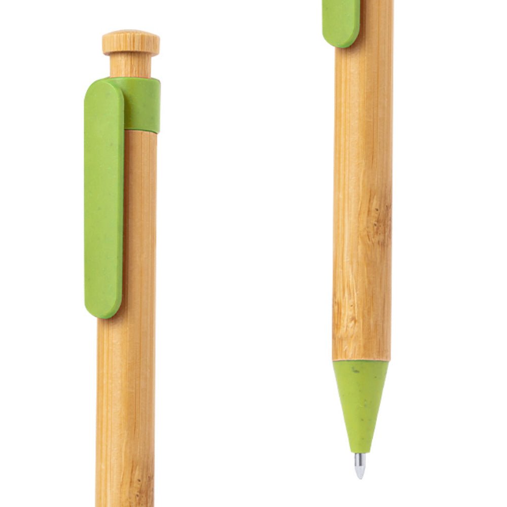 Kugelschreiber Melky aus Bambus und Weizenstroh mit Gravur - Drucksaal