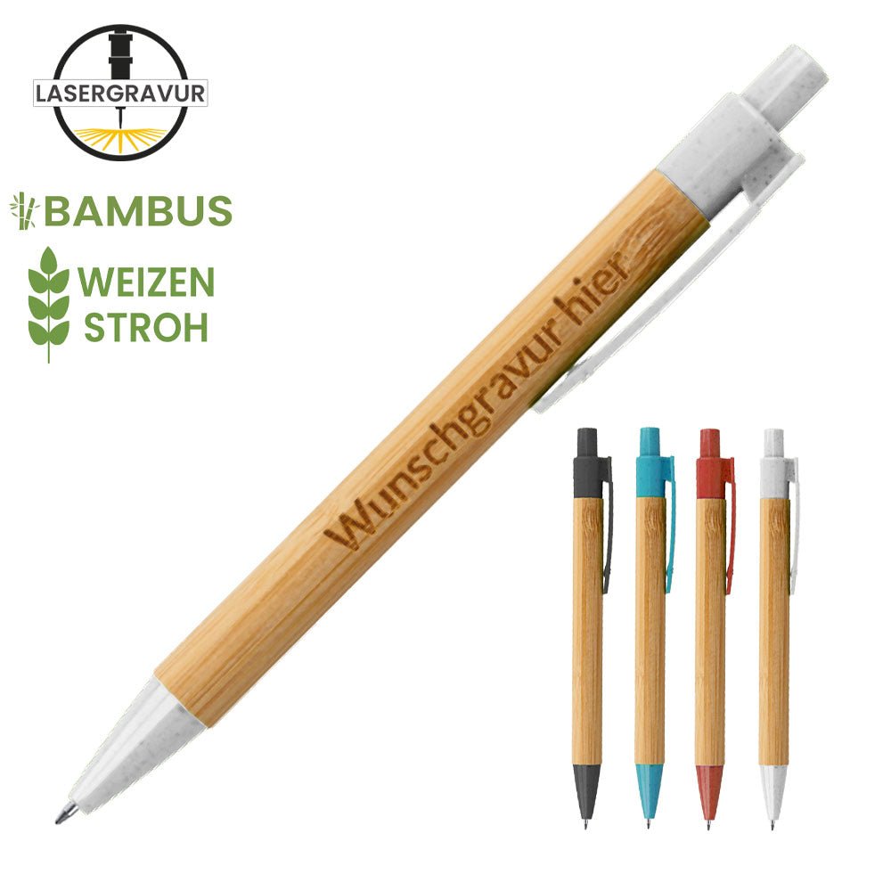 Kugelschreiber Sydor aus Bambus und Weizenstroh - Bestseller! - Drucksaal