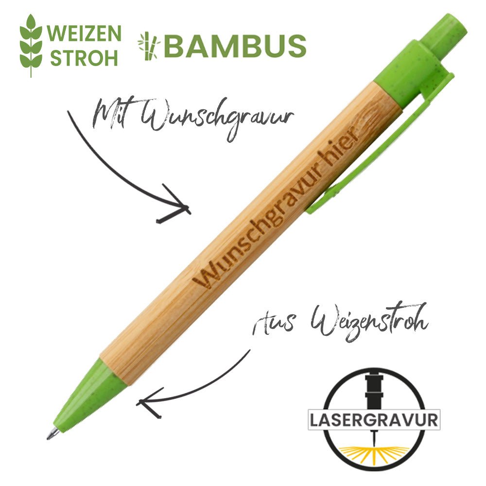 Kugelschreiber Sydor aus Bambus und Weizenstroh - Bestseller! - Drucksaal