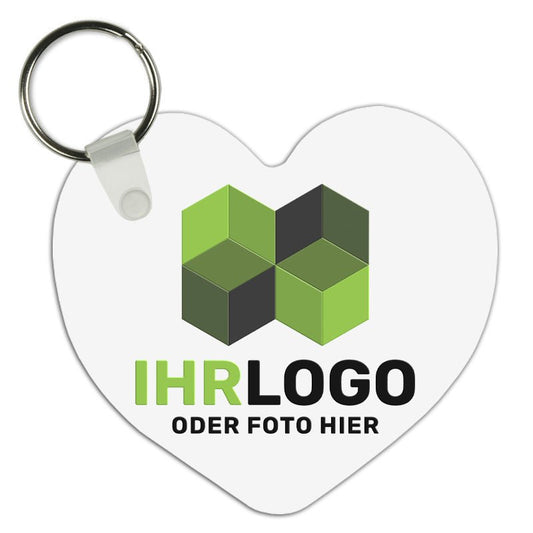 Kunststoff Schlüsselanhänger Herz ø 60 mm - Drucksaal