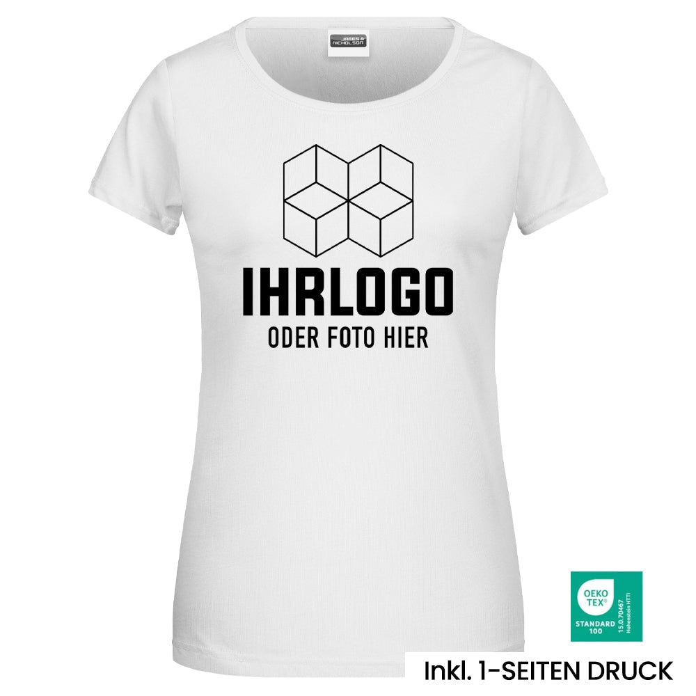 Ladies´ Basic - T, Damen T-Shirt 120 g/m² in klassischer Form, BIO Baumwolle - Drucksaal