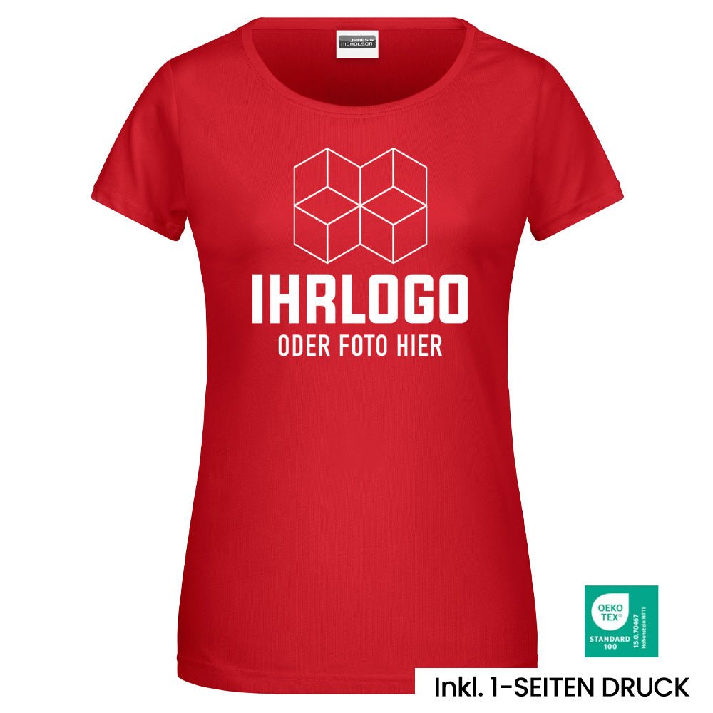 Ladies´ Basic - T, Damen T-Shirt 120 g/m² in klassischer Form, BIO Baumwolle - Drucksaal