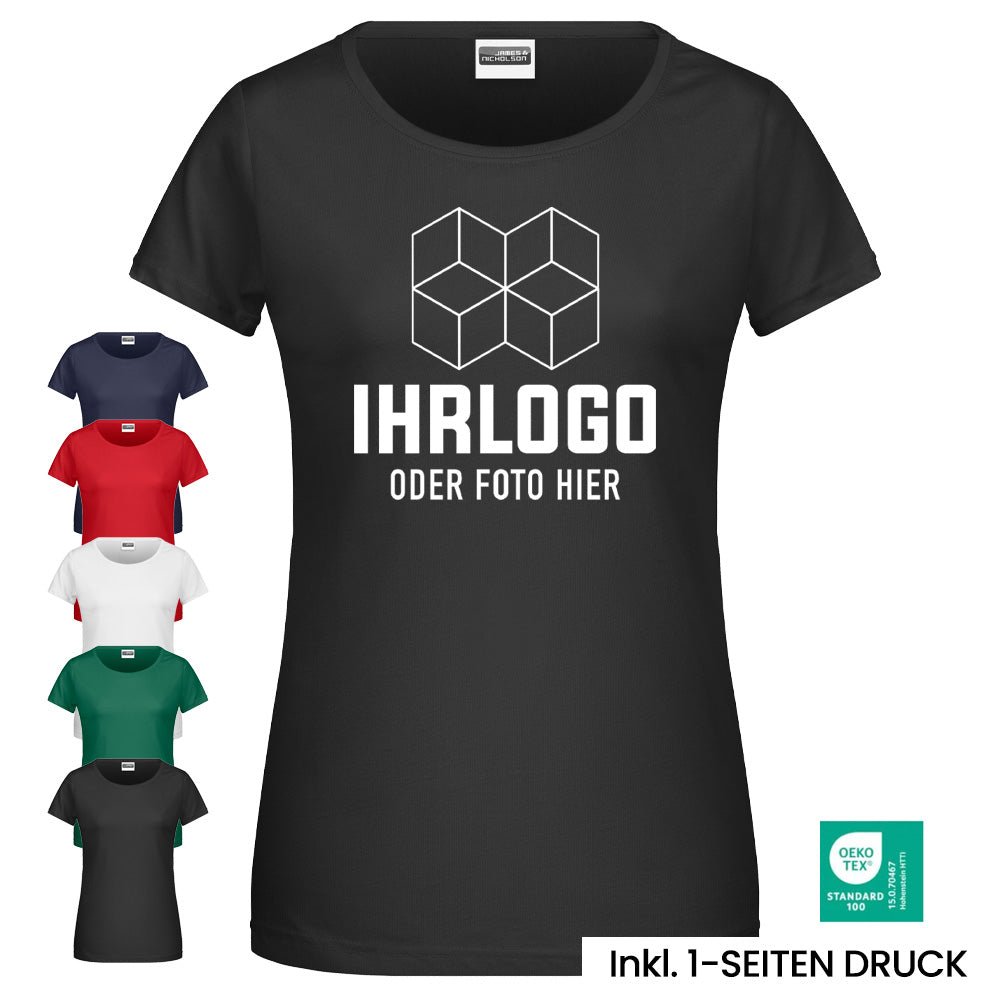 Ladies´ Basic - T, Damen T-Shirt 120 g/m² in klassischer Form, BIO Baumwolle - Drucksaal