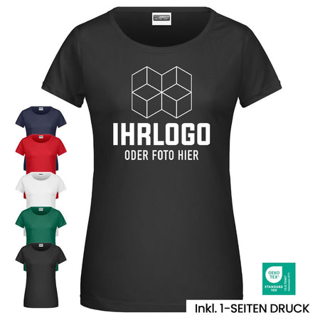 Ladies´ Basic - T, Damen T-Shirt 120 g/m² in klassischer Form, BIO Baumwolle - Drucksaal