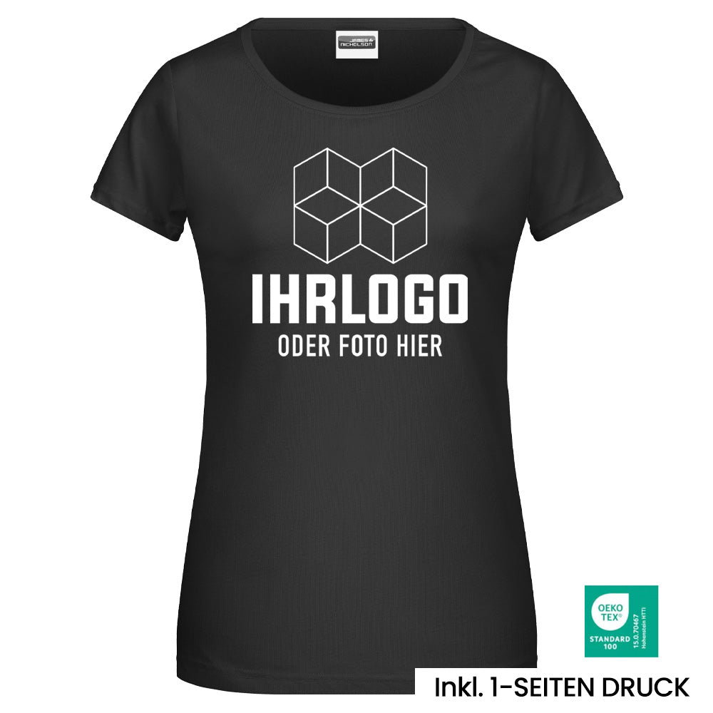 Ladies´ Basic - T, Damen T-Shirt 120 g/m² in klassischer Form, BIO Baumwolle - Drucksaal