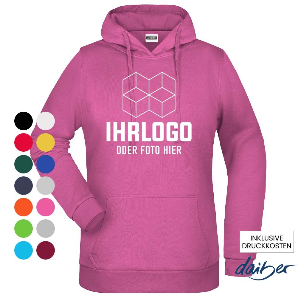 Ladies Promo Hoody - Klassisches Kapuzensweat 280 g/m² - Drucksaal