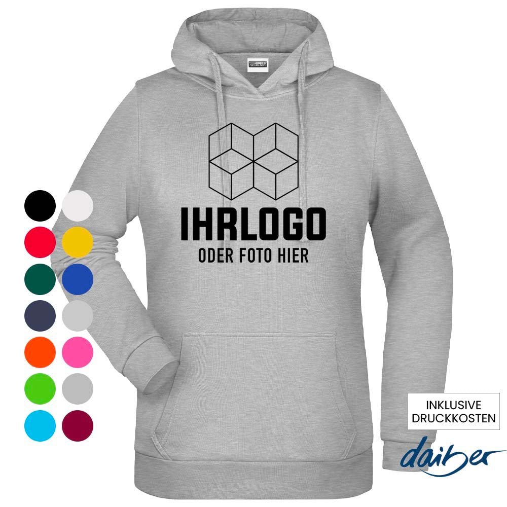 Ladies Promo Hoody - Klassisches Kapuzensweat 280 g/m² - Drucksaal